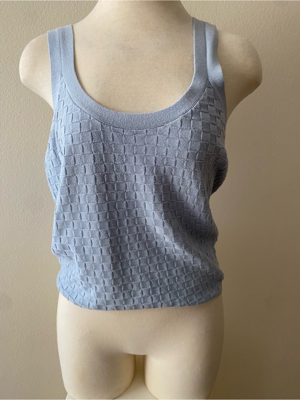Abercrombie & Fitch Light Blue Textured Knit Tank